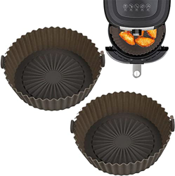 Air Fryer Silicone Baking Tray,Non Stick Air Fryer Liners,Reusable Non-stick Air Fryer Silicone Liners,for Baking Cooking Food (Grey) en oferta