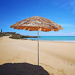 Sombrilla De Hawaii 2.5 m Sombrilla Parasol de Paja, sombrilla Tiki, Adecuado para Mesa del Patio Playa Jardín O Terraza, Balcón, Playa, Resistencia U precio