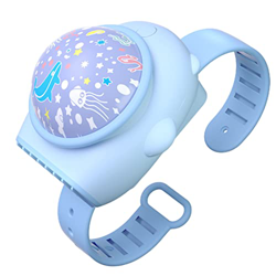 Ventilador de muñeca de dibujos animados sin aspas portátil cargable de mano fresco de bajo ruido nave espacial cielo estrellado ventilador de reloj p precio