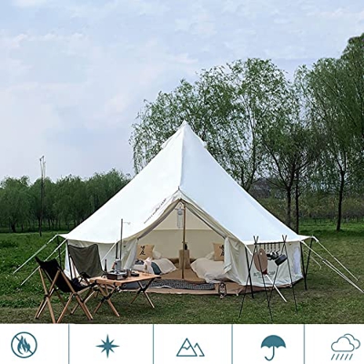 GLWANJG Tienda de campaña de Lujo Grande, Tienda de yurta portátil Impermeable Gruesa Adecuada para 3-8 Personas, Camping al Aire Libre, Equipo de Gra