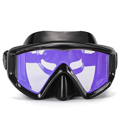 ZIPD Gafas de Buceo Las Lentes de Silicona de Buceo Gafas Anti-vaho Gafas de Buceo galvanoplastia sin Fugas para Natación Snorkeling (Color : Black, S