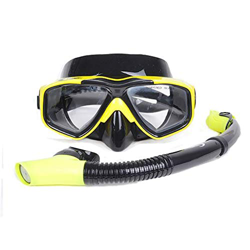 ZIPD Gafas de Buceo Anti-Niebla de pulverización en seco Snorkel Templado vidrios del diseño del Equipo de Snorkel para Natación Snorkeling (Color : A características