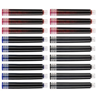 Ciieeo 150 Piezas de Cartuchos de Lápiz de Lápiz de Pluma de Color Azul Rojo Que Recarga La Pluma de La Fuente de Caligrafía Cartuchos de Tinta Negra 