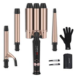 Rizador Pelo 4 en 1, PARWIN PRO BEAUTY Tenacillas Pelo Profesional con 4 Barriles, 32 MM Ondulador de Pelo 3 Tubos, Cono Rizador de Pelo, LCD Bildschi precio
