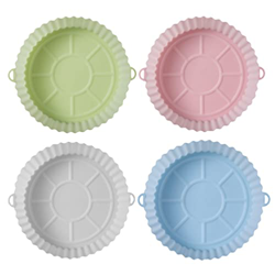 UKETO 4 Pcs Air Fryer Silicone Baking Tray, Air Fryer Silicone Pot,7.87in Reusable Air Fryer Silicone Liner for 3 Qt-5Qt Air Fryer, for Microwave, Ove características