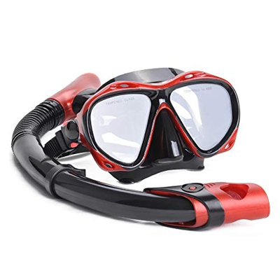 ZIPD Gafas de Buceo Objetivos, Traje de Paja Seca Snorkel Traje de Buceo Snorkel Gafas Gafas con miopía para Natación Snorkeling (Color : Blue, Size :