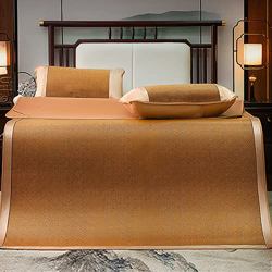 YUJIANHUAA Colchoneta de Dormir Colchón para Verano,Estera de Paja de Ratán,Refrescante,Antideslizante,Plegable,para Hogar Estudiante Dormitorio,con F características