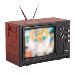 Casa de muñecas 1:12 Miniatura TV Y Mando a Distancia Lindo Mini Pantalla Plana LCD Televisión Retro Antena TV Sala Muebles Accesorio Agradable y Prof en oferta