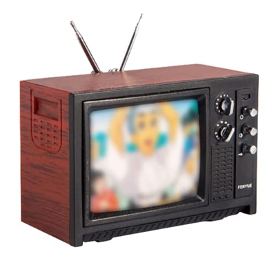 Casa de muñecas 1:12 Miniatura TV Y Mando a Distancia Lindo Mini Pantalla Plana LCD Televisión Retro Antena TV Sala Muebles Accesorio Agradable y Prof