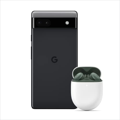 Google Pixel 6a Carbón + Pixel Buds A-Series Oliva