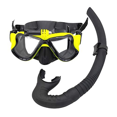 ZIPD Gafas de Buceo Anti-Salida de Diseño Resistente a los choques Conjunto del Tubo de respiración con Templado Gafas de Buceo Gafas para Natación Sn