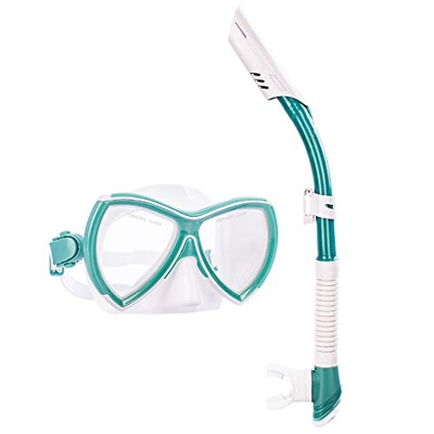 ZIPD Gafas de Buceo HD Anti-vaho Gafas de Buceo Snorkel Equipo Traje de Snorkel for Adultos para Natación Snorkeling (Color : Verde, Size : One Size)