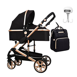 KHUY 3 en 1 Cochecito Bebe Plegable Ligero Silla de Paseo 25 Kg Coche Bebe 2 Piezas, Carros para Bebes Silla de Paseo con Bolso de Mamá y Ventilador d en oferta