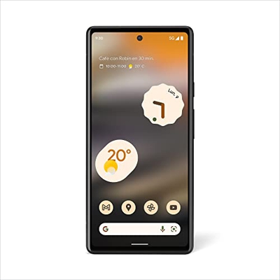 Google Pixel 6a: smartphone 5G Android libre con cámara de 12 megapíxeles y batería de 24 horas de duración, de color Carbón