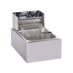 Cesta para Freidora De Grasa, Freidora Eléctrica 10L/20L Freidora De Un Solo Cilindro 2500W Freidora De Grasa Comercial De Acero Inoxidable con Cesta  en oferta