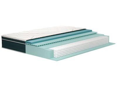 Veradea – Colchón de muelles ensacados híbrido superior con Memory Gel, Foam, Topper integrado, Altura 28 cm, 100% Made in Italy (160 x 190 cm)