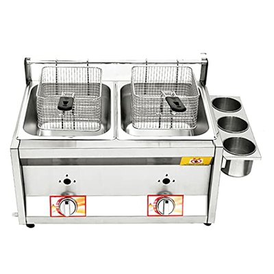 Freidora De Estufa para Exteriores Espesar Freidora De Chips De Pollo De Acero Inoxidable, con Cesta Y Control De Temperatura para Uso Doméstico Y Com