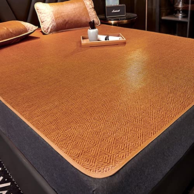 Colchón de Bambú Refrescante,Estera de Dormir de Verano Colchoneta de Ratán Textil Hogar Plegable,Esterilla de Paja Transpirable Antideslizante,para D