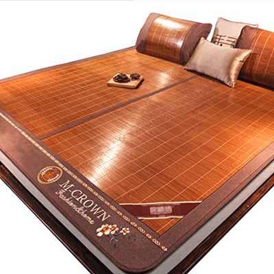 Colchoneta para Cama de Bambú Colchón,Estera de Dormir de Verano,Esterilla de de Seda de Hielo,Enfriamiento Transpirable Plegable,Uso Doble Cara para 