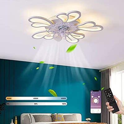 Ventilador De Techo Con Luz Ventilador Moderno Luz De Techo Regulable Con Control Remoto Ventilador Silencioso Velocidad Del Viento Ajustable Luz De V
