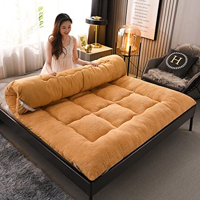 YIbing Colchón de Futón Four Seasons, Colchón de Piso Enrollable, Colchón de Tatami Grueso Japonés, Colchón Plegable, Almohadilla de Dormir Portátil,A