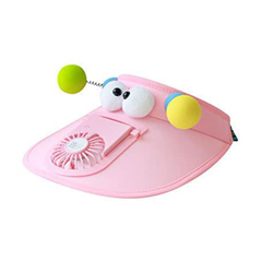 Abovehill Chica De Visera De Dibujos Animados con Ventilador Personal Sin Aspas, Ventilador De Cabeza De Enfriamiento Portátil con Visera, Protección  características