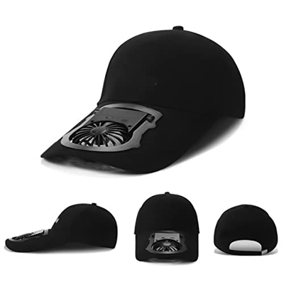Abovehill Sombrero De Ventilador USB Cargando Sumwer Sunscreen Summer Outdoor Sunspreen Sunshade Capítulo De Pico De Pico para Adultos,Negro