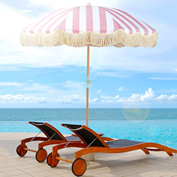 Sombrilla de Borla de Jardín Sombrilla de Playa Inclinable Portátil Protector Solar y Protección UV 180g Paraguas de Poliéster Soporte de Paraguas de  en oferta