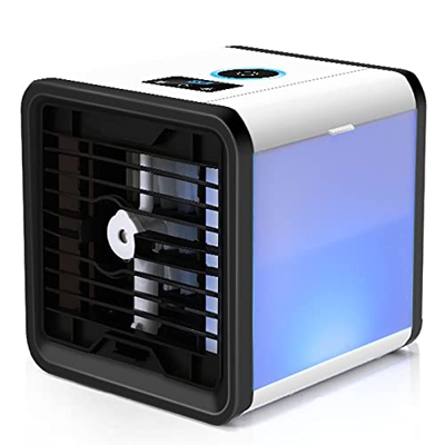 PUFAN Ventilador de Aire Acondicionado de Escritorio, Mini Enfriador de Aire USB con Ventilador de 9 aspas, para Dormitorio, Oficina, Sala de Estar, D