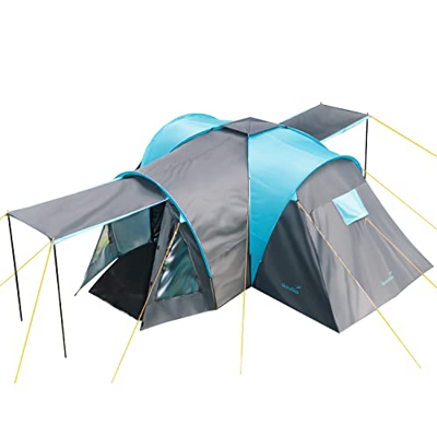 Skandika Hammerfest 4 Personas - Tienda de campaña Familiar - cúpula - Dos dormitorios- mosquiteras (4+/sin Suelo Cosido/cabinas oscuras)