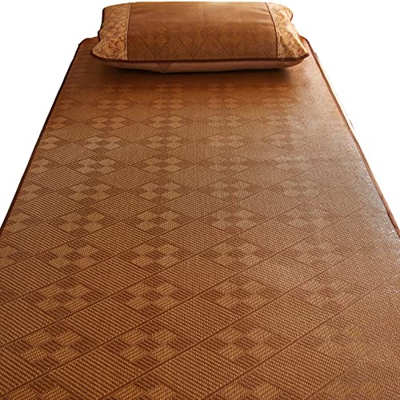 Estera de Dormir Verano de Rota,Natural Colchoneta para Bamboo Colchón,Esterilla De Bambú Antideslizante,Suave y Transpirable,Fresco Pero No Hielo,par