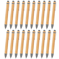 20 Piezas Bolígrafos de Madera, Escribir Pluma, Bolígrafo de Oficina, Pluma de Tubo de Bambú de Protección del Medio Ambiente de Material de Palo de B en oferta
