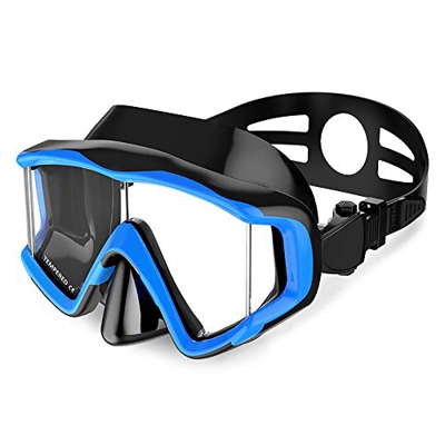 ZIPD Gafas de Buceo Antivaho Snorkel Buceo y Snorkel Gafas de Vidrio Templado a Prueba de Fugas Gafas para Natación Snorkeling (Color : Blanco, Size :