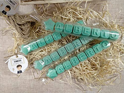 Jabones Personalizados.-Letras de Jabon con tu Nombre.Eventos.-Regalos personalizados (pack 20 ud, verde esmeralda) precio