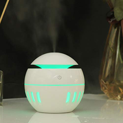 FMOPQ Wood Grain USB Hollowed-out Humidifier Seven Color Aromatherapy Lamp with Remote Control(Light Brown-2) (Color : Color3) (Color5) características