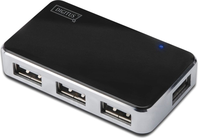 USB-HUB DIGITUS 4-Port, schwarz Klavierlack