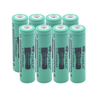 ALCR Batería de Iones de Litio de 3,7 v 4500mah 18650, Uso Recargable para Linterna, Tableta, portátil, vehículo, grabadora de Datos de Viaje, 8 Uds.