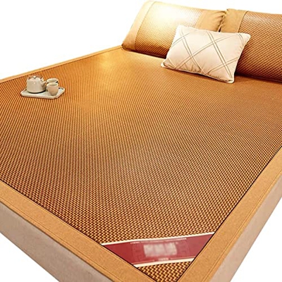 Estera de Dormir Verano,Colchoneta de Enfriamiento de Bambú,Esterilla de Seda de Hielo,Ambos Lados Natural Transpirable Plegable,para Casa Dormitorio 