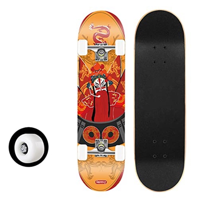 Skateboards for Kids Ages 6-12, Skateboard 31 Inch Complete Standard Skateboards for Beginners With 7 Layers Maple, Double Kick Concave Skateboards fo