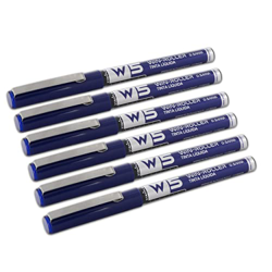 6 BOLÍGRAFOS W5 TINTA LÍQUIDA STARPLAST - Pigmento profesional, larga duración, punta fina 0.5mm para escribir - AZUL características