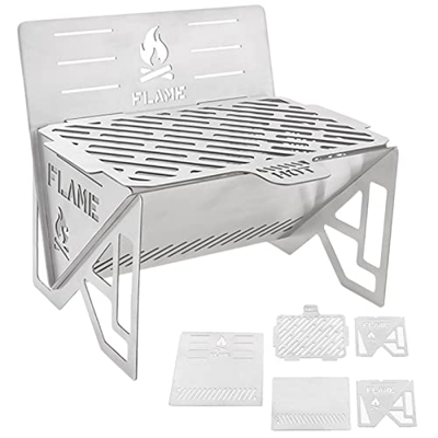 vincente Barbacoa de madera para camping, barbacoa portátil plegable, barbacoa de carbón vegetal, resistente para viajes de mochila, senderismo, pesca