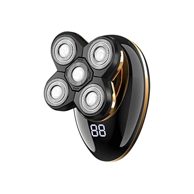 Rasuradora eléctrica for hombres, 5 en 1 rasuradora eléctrica for hombres calvos, DIRIGIÓ Mostrar rasurador giratorio eléctrico recargable, kit de pre