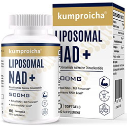 Liposomal NAD+ 500 mg con TMG 250 mg cápsulas blandas, suplemento NAD+ actual para la reparación celular y el metabolismo energético (1 PACK) características
