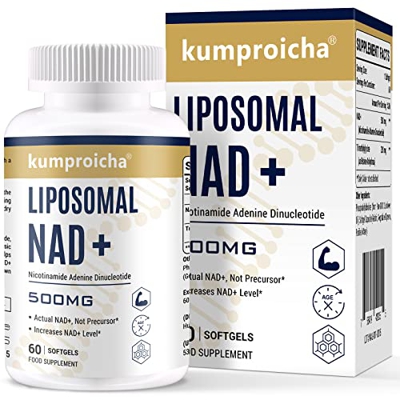 Liposomal NAD+ 500 mg con TMG 250 mg cápsulas blandas, suplemento NAD+ actual para la reparación celular y el metabolismo energético (1 PACK)