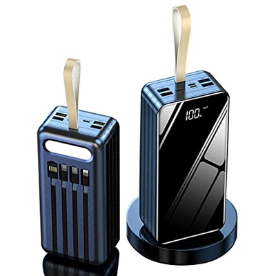 JJZHY Cargador de batería portátil, 100000 mAh USB de gran capacidad, batería externa que puede cargar rápidamente 7 dispositivos al mismo tiempo, par