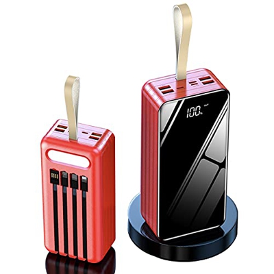 JJZHY Cargador de batería portátil, 100000 mAh USB de gran capacidad, batería externa que puede cargar rápidamente 7 dispositivos al mismo tiempo, par