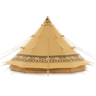 GLWANJG Tienda de campaña de Lujo de pirámide Grande, Tienda de yurta portátil Impermeable Gruesa Adecuada para 3-5 Personas, Camping al Aire Libre, E