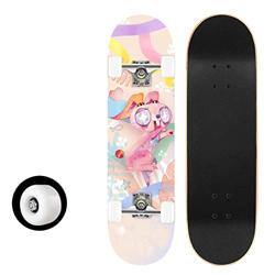 Skateboards for Kids Ages 6-12, Skateboard 31 Inch Complete Standard Skateboards for Beginners With 7 Layers Maple, Double Kick Concave Skateboards fo precio