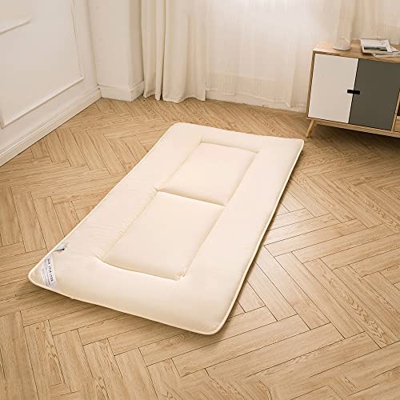 KKCD Color Sólido Colchón De Futón Japonés Colchón De Piso Colchón para Dormir Tatami Estera De Piso Shiki Futon Plegable Colchoneta Dormir Roll Up Be