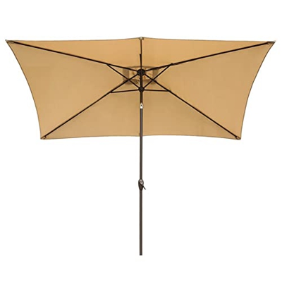Balcón Rectangular de 1,3 × 2,3 m con inclinación y manivela, sombrilla para Patio, Mesa de Mercado al Aire Libre, sombrilla, Parasol para terraza de 